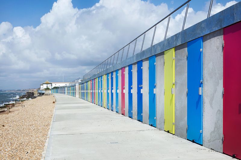 Graphic Concrete Milford on Sea Beach Huts