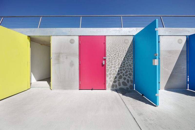 Graphic Concrete Milford on Sea Beach Huts