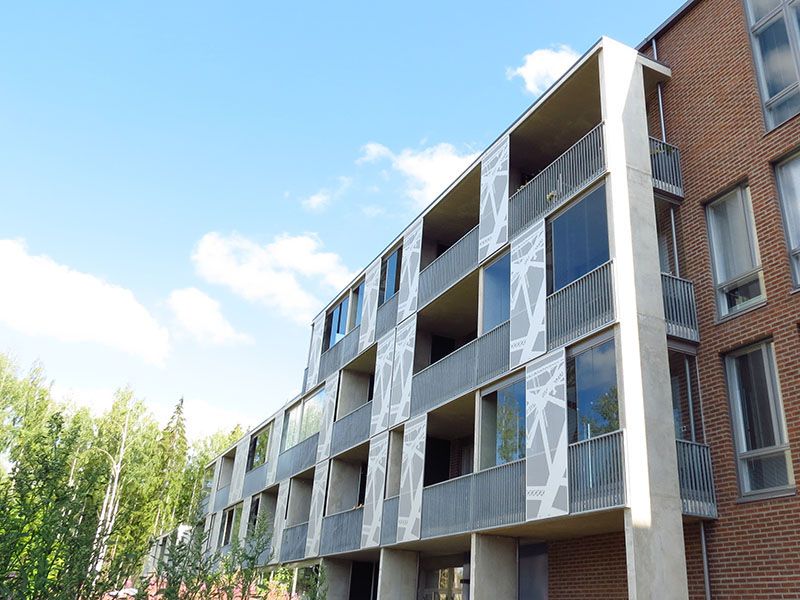 Graphic Concrete Kivistö Koneisto Residential Building