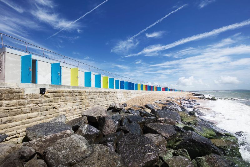 Graphic Concrete Milford on Sea Beach Huts